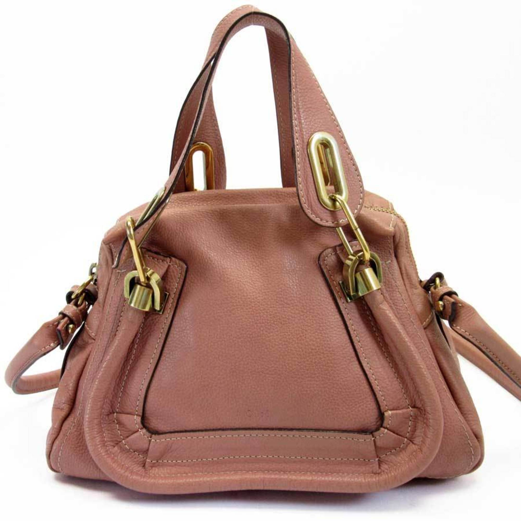 Chloe Handbag Mercy Pink Gold Leather Ladies 2723